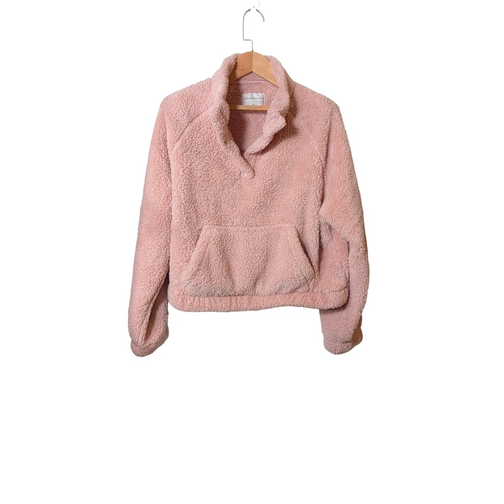 Aeropostale Pink Sherpa Pullover Quarter Snap Fleece Mock Neck XS
